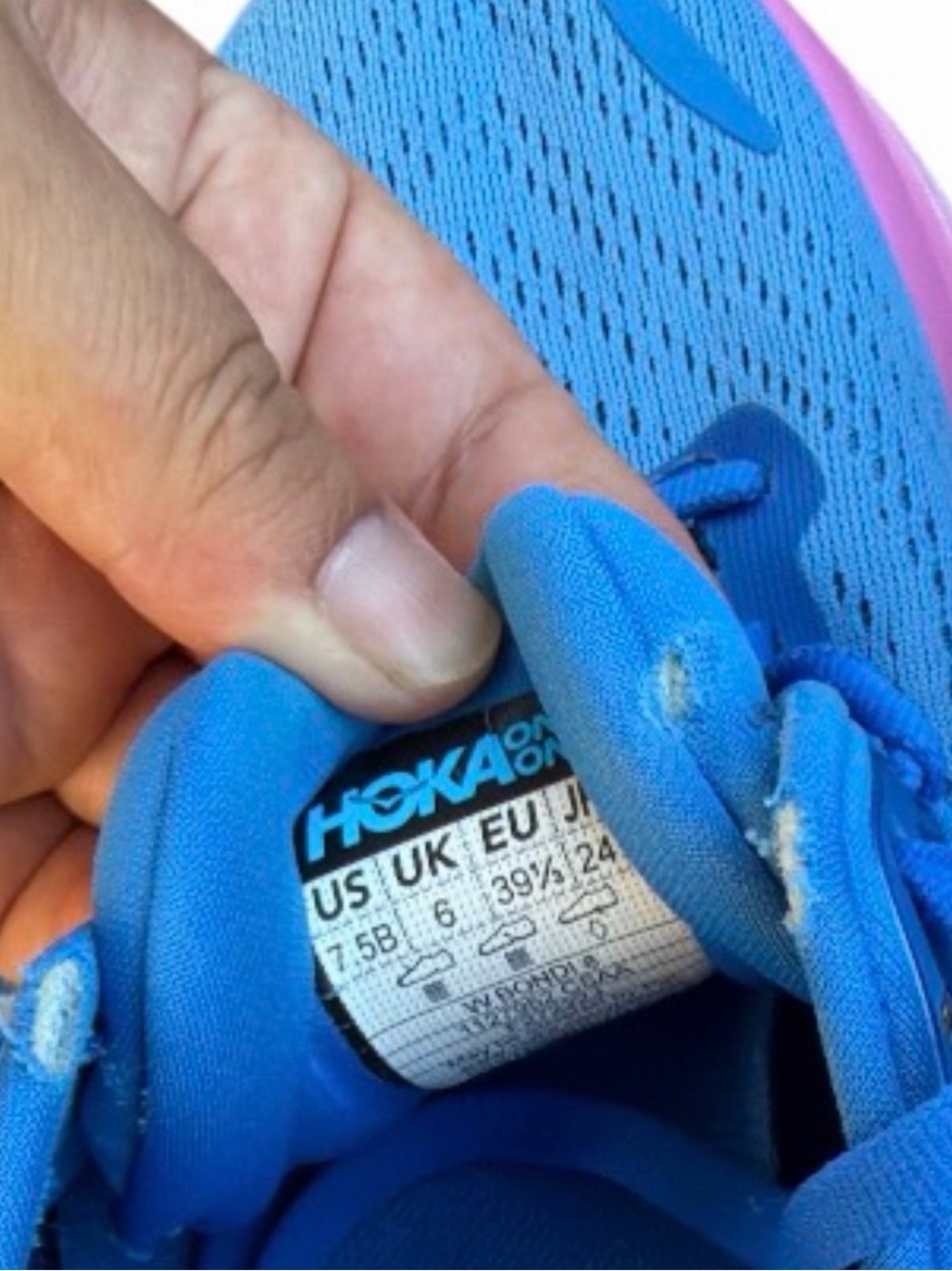 Hoka Women's Blue Running Shoes with Pink Accent - Picture 6 of 6